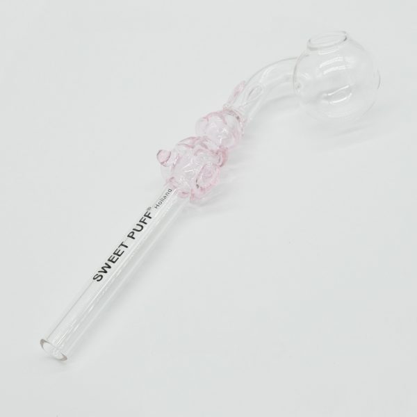 Bunny Sweet Puff Glass Pipe 14cm Pink Bunny and Balancer