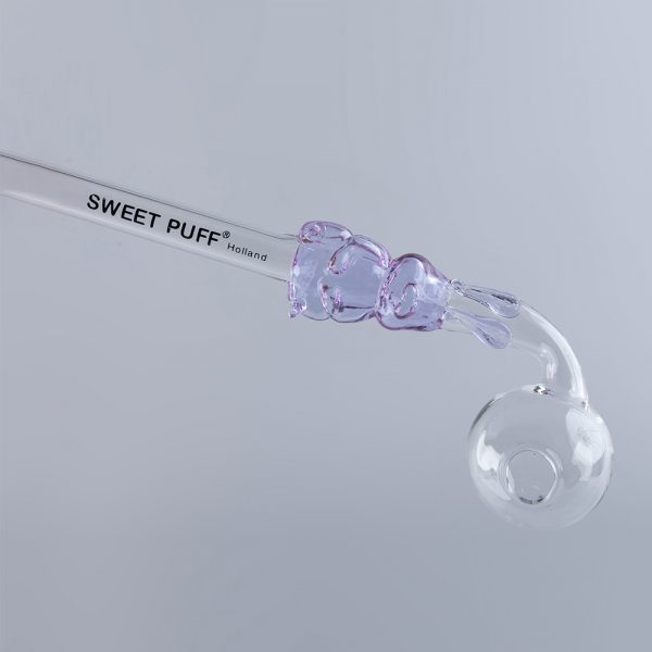 Bunny Sweet Puff Glass Pipe 14cm Purple and Balancer