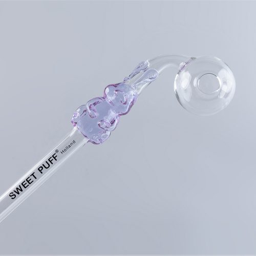 Bunny Sweet Puff Glass Pipe 14cm Purple and Balancer