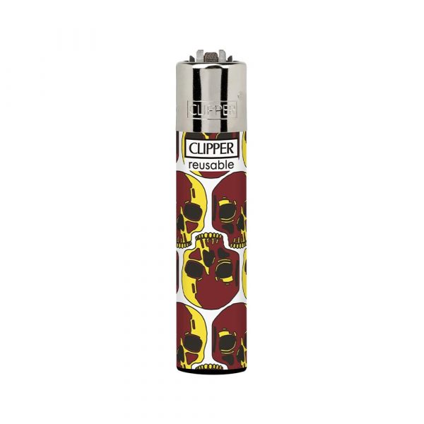 CLIPPER Lighter Skull Fire Large