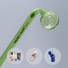 Combo Full X1 Curved Sweet Puff Glass Pipe 14cm Green Balancer