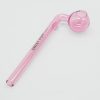 Curved Sweet Puff Glass Pipe 14cm Pink Balancer