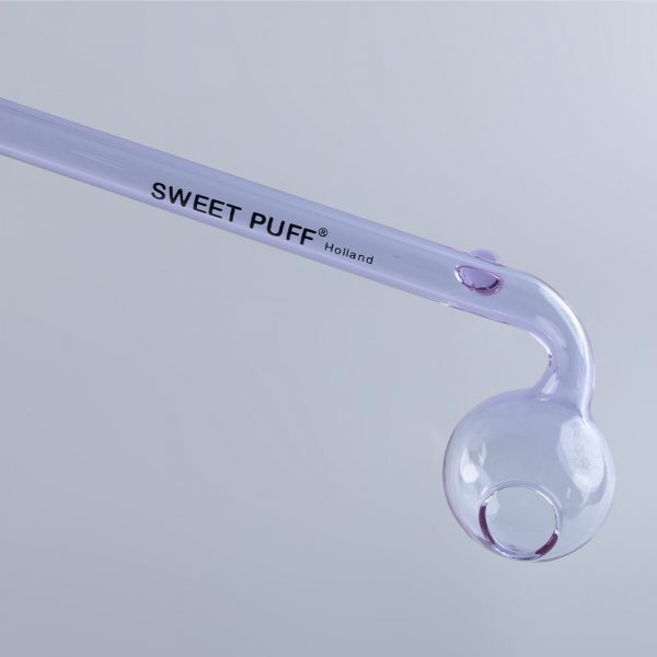 Curved Sweet Puff Glass Pipe 14cm Purple Balancer