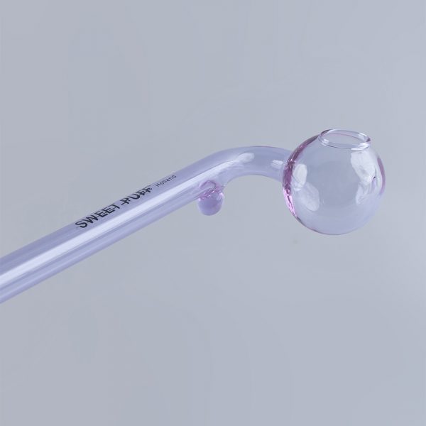 Curved Sweet Puff Glass Pipe 14cm Purple Balancer