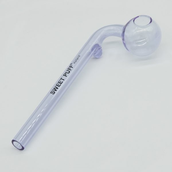 Curved Sweet Puff Glass Pipe 14cm Purple Balancer