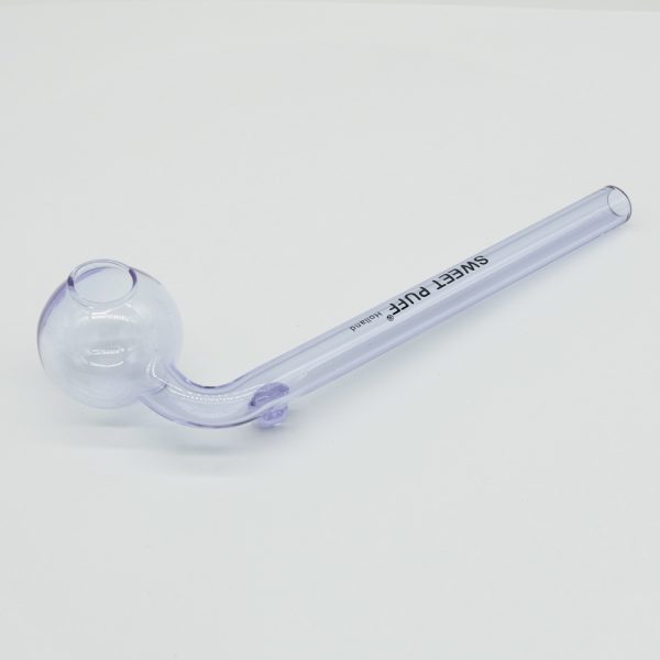 Curved Sweet Puff Glass Pipe 14cm Purple Balancer