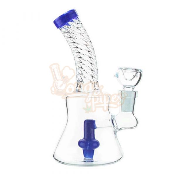 Layed Back Twisted Lollipop Bong 15.5cm Blue