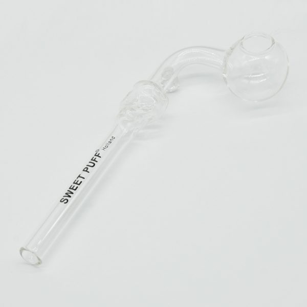 Skull Sweet Puff Glass Pipe 14cm Clear Balancer