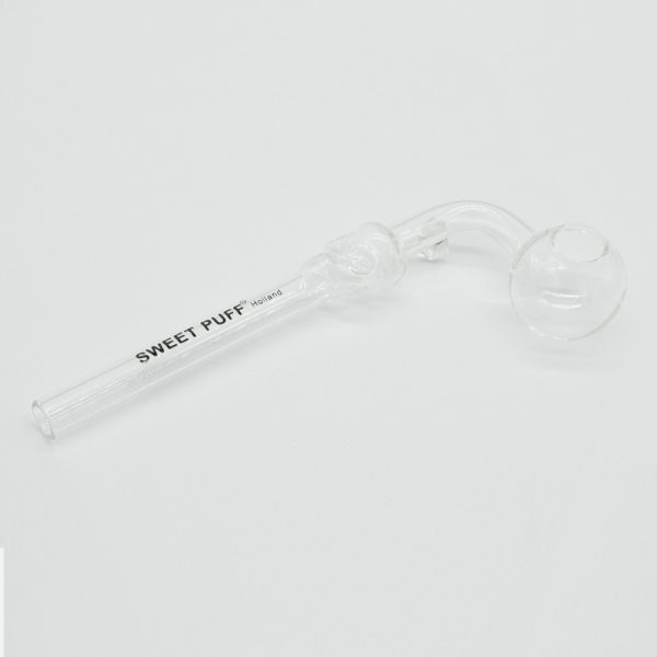 Skull Sweet Puff Glass Pipe 14cm Clear Balancer