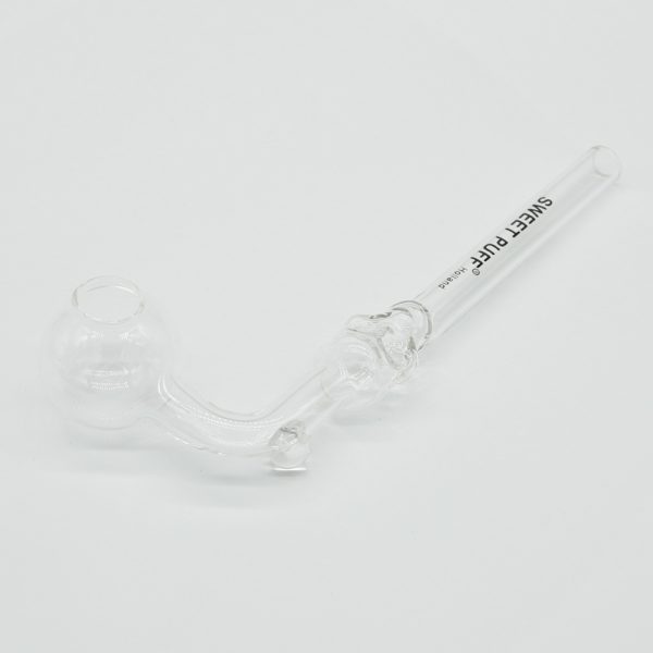 Skull Sweet Puff Glass Pipe 14cm Clear Balancer