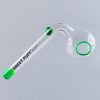 Sweet Puff Glass Pipe 8cm Green Rim and Balancer