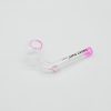 Sweet Puff Glass Pipe 8cm Pink Rim and Balancer
