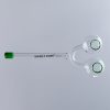 Sweet Puff Glass Pipe Straight Twin Bowl 15cm Green Tip