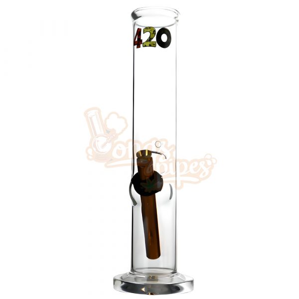 Glass Didgeridoo Straight Bong 30cm Brown