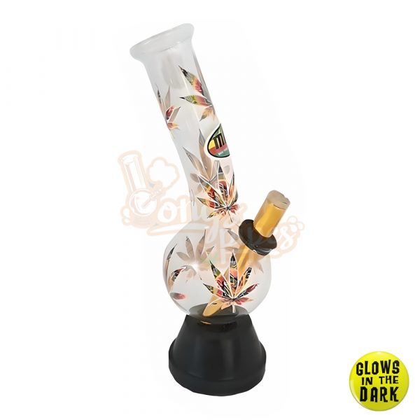 Glow In The Dark Rainbow Leaf Bong 25cm