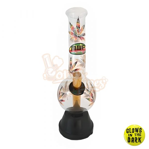 Glow In The Dark Rainbow Leaf Bong 25cm