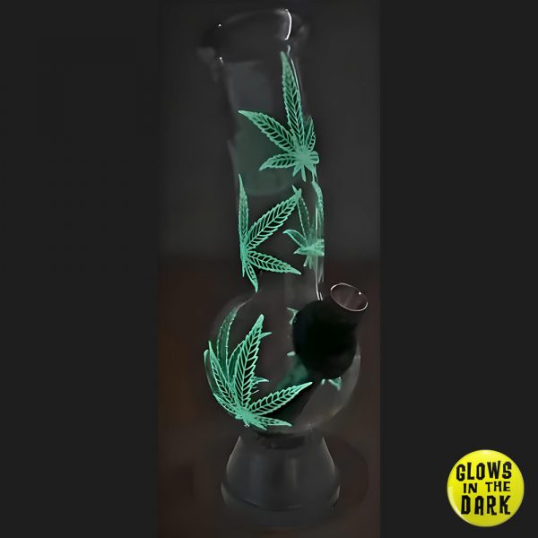 Glow In The Dark Rainbow Leaf Bong 25cm