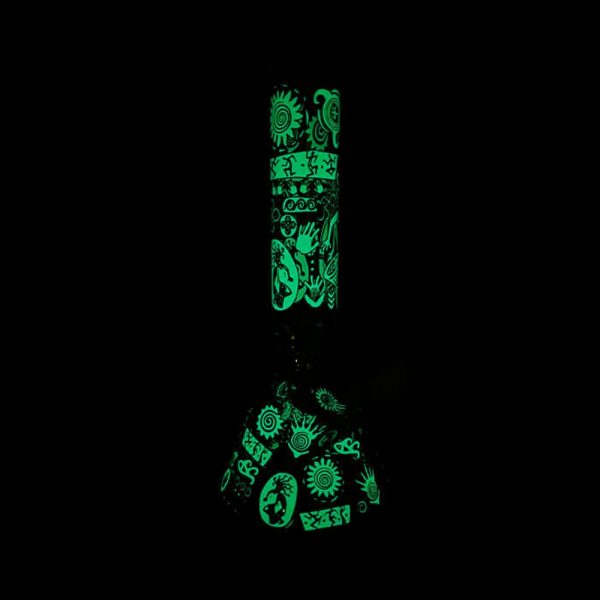 Glow in the Dark Glass Beaker Bong 35cm