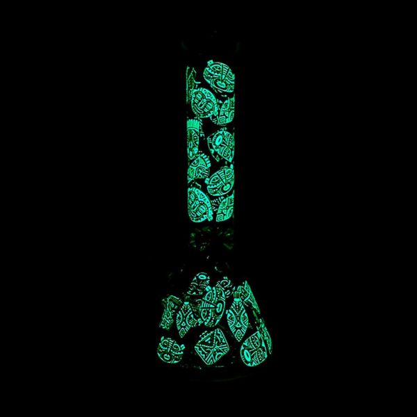 Glow in the Dark Glass Beaker Bong 35cm
