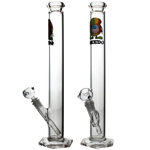 WEEDO Straight Glass Bong 45cm Rasta Weedo