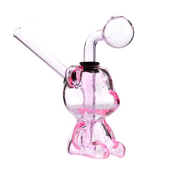 Pink Teddy Bear Bubbler with Glass Pipe 11cm