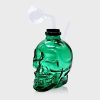 Green Skull Bubbler with Glass Pipe 11cm