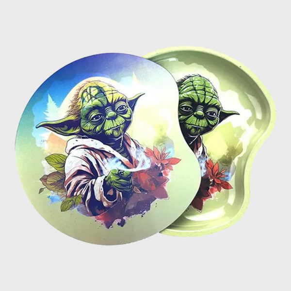 Metal Rolling Tray with Magnetic Lid 18x17 cm Yoda