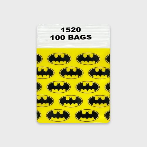 Resealable Plastic Bags 38x51 mm with Black Bat Patterns