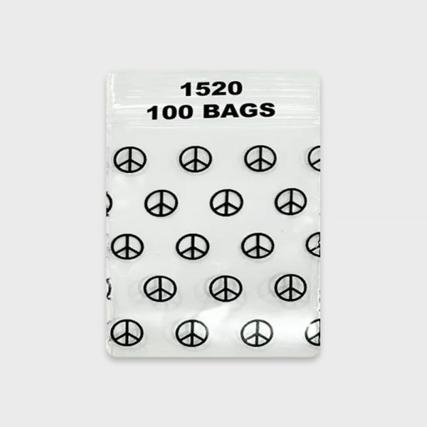 Resealable Plastic Bags 38x51 mm with Peace Patterns